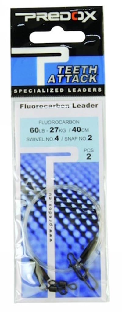 Predox Predox Fluorocarbon Leader 40 cm - sterke fluorocarbon onderlijn met wartel en speld