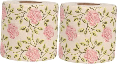 Toiletpapier met Rozenprint - Papier Rol - Badkamer Decoratie - Gemaakt van Bamboe - 2 Rollen - Veelkleurig