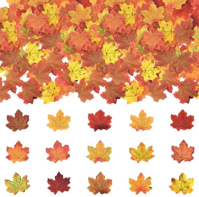 Dailygoods- Esdoornbladeren 100 stuks - Kunstmatige Bladeren - Herfst Decoratie - Bruiloft Decoratie - Duurzaam Polyestermateriaal - Realistisch en Herbruikbaar - Herfstdecoratie