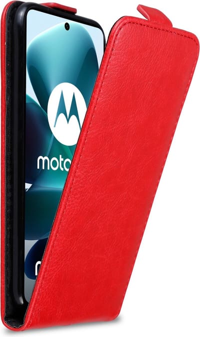 Cadorabo Hoesje geschikt voor Motorola MOTO G200 5G in APPEL ROOD - Beschermhoes in flip design Case Cover met magnetische sluiting