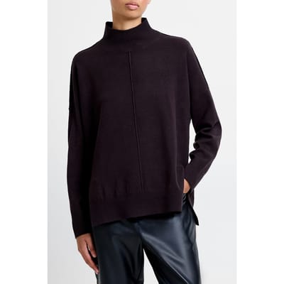 French Connection Babysoft High Neck Seam Jumper Chocolate Ganache Maat: XS | Sweaters Outlet | Dames | Bruin