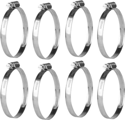 8pcs RVS Slangklemmen - Verstelbare 70-90mm Slangklem Set - 304 RVS Pijp Klemmen