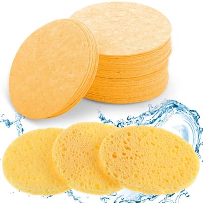 Dailygoods- Gezichtssponzen 50 Stuks - Gecomprimeerde Sponsjes - Exfoliator/Spons - Huidverzorging - Make-upverwijdering - Goede Waterabsorptie - Reinigingsspons