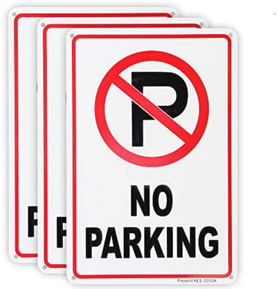 3x Geen Parkeerbord - Aluminium, UV-Beschermd, Weerbestendig 25,4 cm x 17,8 cm