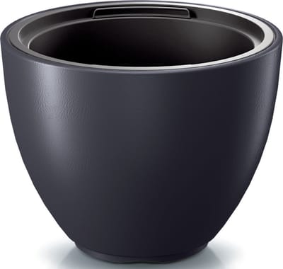 Prosperplast Plantenpot/bloempot Sevilla - buiten/binnen - kunststof - antraciet - D30 x H23 cm - met binnenpot
