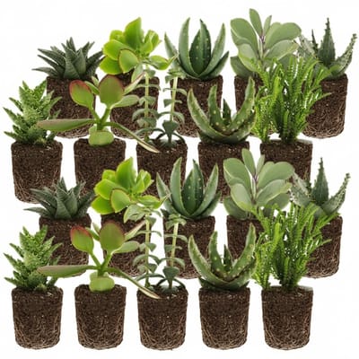 vdvelde.com - 10 mini vetplanten pot 5,5 cm - Kleine onderhoudsvriendelijke planten voor thuis, kantoor & decoratie - Mix van verschillende kamerplanten
