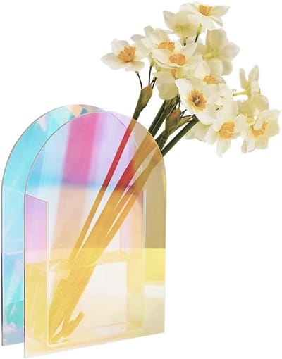 Transparante acryl boekenvaas voor woonkamerdecoratie - Kleurrijke vaas voor bloemstukken
