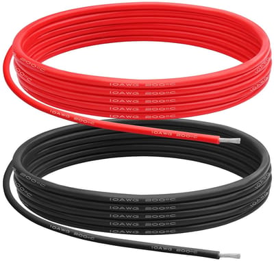 Siliconen Elektrische Draad - Flexibele Kabel - Elektronica Projecten - Hoge Temperatuur Bestendig - 10 AWG 5 meter - Rood Zwart
