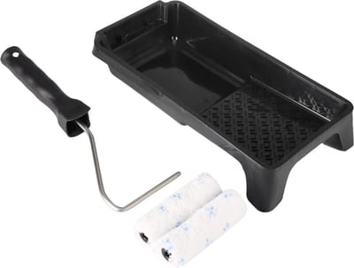 Copenhagen Pro Beitsset Microvezel - 4-delig - 2 Microvezel Rollers (10 cm) - Verfbakje - Beugelroller