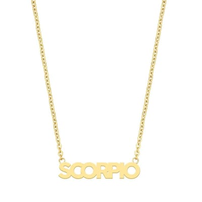CO88 Collection Zodiac 8CN-26182 Stalen collier - Hanger scorpio - 38 + 7 cm - Goudkleurig