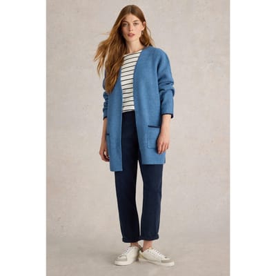 White Stuff Emmie Longline Cardi Mid Blue Maat: 10 | Jassen Outlet | Dames | Blauw