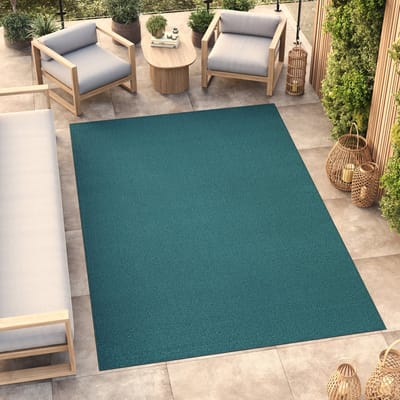 Tapiso Mono Vloerkleed Blauw Binnen en Buiten Tapijt Maat- 80x150