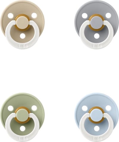 Bibs fopspeen 6-18 maand set 4 stuks Glow,Sage, Glow Cloud, Vanilla Glow en Glow Baby Blue maat 2