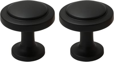 2X Meubelknoppen Zwart - Diameter 32mm - Knoppen voor keukenkast - deurknopjes - Meubelknoppen / Kastknoppen zwart