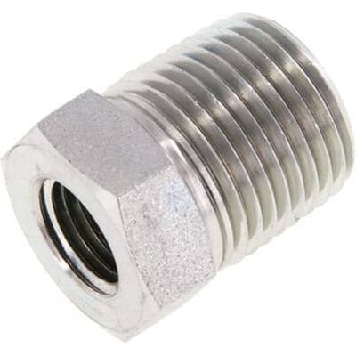 1/2'' NPT x 1/4'' NPT M/F Verzinkt Stalen Verloopring 210 Bar - Hydrauliek