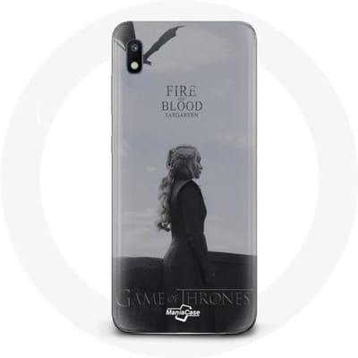 Coque pour Samsung Galaxy A10 Game of Thrones Saison 8 Daenerys Targaryen feu et sang Le Trône de Fe
