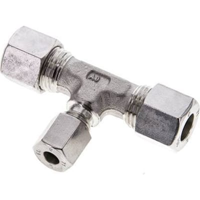 6L & 10L RVS T-stuk Snijringkoppeling 315bar ISO 8434-1