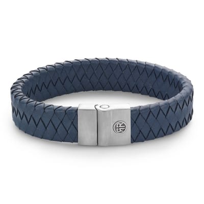 Rebel & Rose armband Full Metal Premium Blue 15mm unisex RR-M0049-S