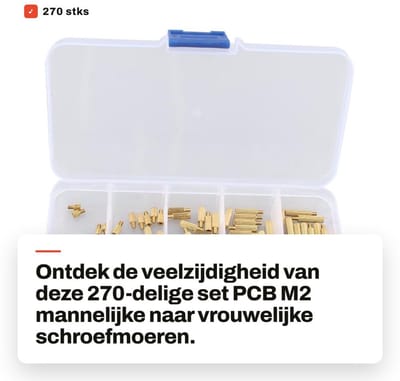 Dailygoods - 270 stks M2 Mannelijke naar Vrouwelijke Schroefmoer Set - Perfect voor Elektronica - Assortiment met Messing Afstandhouders