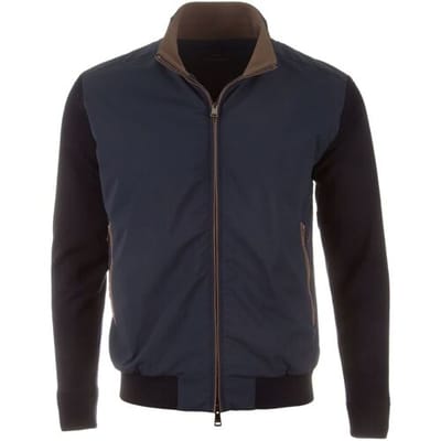 Paul & Shark Vest Summer Wool Knit Hybrid with Full Typhoon Platinum Front Donker Blauw / male
