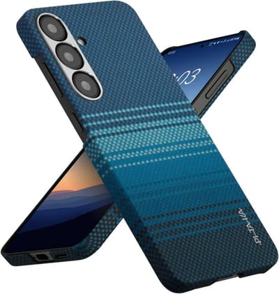 PITAKA MagEZ 6 Hoesje Geschikt voor Samsung Galaxy S25 - Compatibel met MagSafe / Qi2 - Back Cover 600D Aramidevezels - Ultra Dun - Blauw