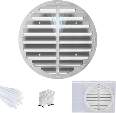 Airco lucht deflector - Raam unit cover - Warmteafvoer verbeteren - Verdikt RVS - 58 cm - Wit