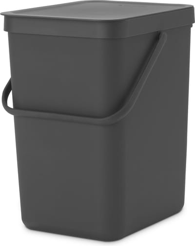 Brabantia Afvalbak Sort & Go - Kunststof - Donkergrijs - 26.8x34.5x40.1cm - 25l