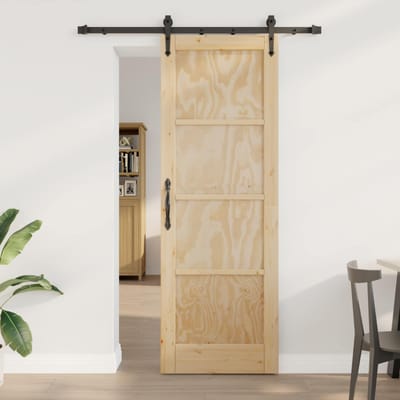 vidaXL - Schuifdeur - ORKDAL - 73,5 - x - 211 - cm - Massief - grenenhout - Naturel