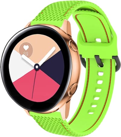 Siliconen bandje - geschikt voor Samsung Galaxy Watch 7 / Watch FE / Watch 6 / Watch 6 Classic / Watch 5 / Watch 5 Pro / Watch 4 / Watch 4 Classic / Watch 3 41 mm / Active / Active 2 / Watch 42 mm - groen / rood