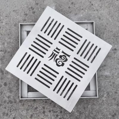 Afvoerdeksel Vierkant - Vangbassin Rooster - Tuin Drainage - Bladwerend Ontwerp - Diverse Maten - Zilver