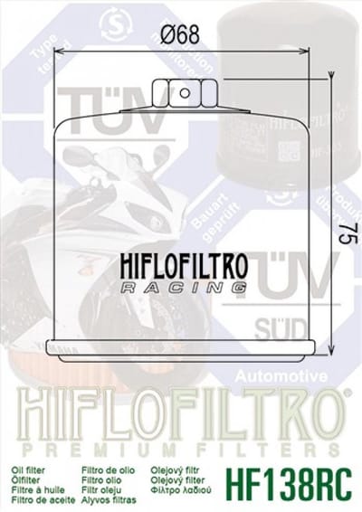 Filtre à huile Hiflofiltro pour Auto HF138RC Neuf