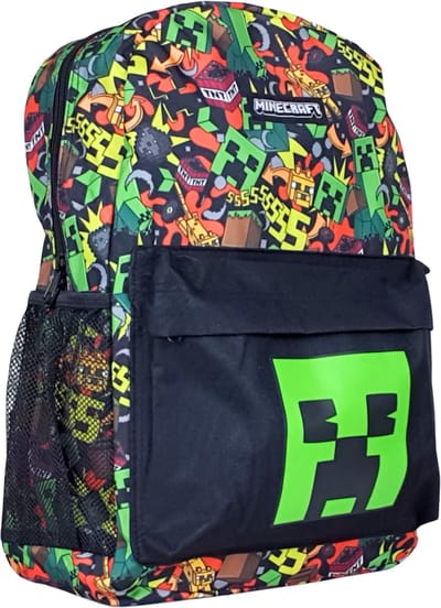Minecraft Rugzak Creeper Jongens – Schooltas Kinderen met Laptopvak 17 Inch - Rugtas Meisjes