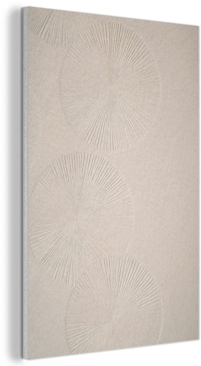 Akoestisch wandpaneel 40x60 cm - Vilt schilderij Japandi - Beige - Modern - Akoestische panelen - Geluidsdempende wanddecoratie - Geluidsisolatie woonkamer - Muurdecoratie geluidspanelen