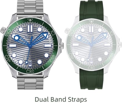 Pro Care Excellent Quality® Smartwatch 1.52 inch Dames Heren - Smartwatches - Bellen - AI Talk - O2 - Bloeddrukmeter - Hartslag - Wireless Laden - Message - Multisport - Slaapmeter - Alu Zilveren Case - RVS Zilveren Band - Gratis TPU Band Groen