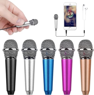 Daity 5-delige - draagbare minimicrofoon voor spraak- en video-opnames - zang - vlogs en podcasts - compatibel met iPhone - Android-telefoons - computers - laptops - tablets en iPads (5,8*1,8 cm)