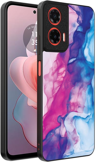 Smartphonica Telefoonhoesje Geschikt voor Motorola Moto G Power 2024 met Roze Blauw Marmer Opdruk - TPU Backcover Case Rose Blue Marble Design geschikt voor Motorola Moto G Power 2024