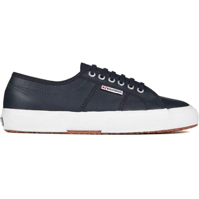 Superga Unisex 2750 Efglu Leather Trainers voor volwassenen (Blauwe Marine)
