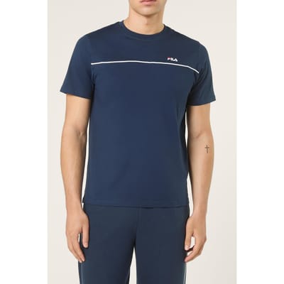 FILA Narnali Regular Blocked T-shirt Black Iris Maat: M | Basic T-Shirts Outlet | Heren | Blauw