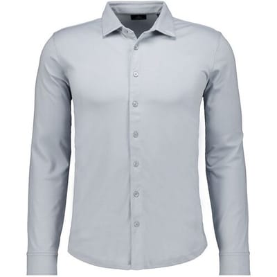 Ragman Overhemd Uni Color Pima Cotton Jersey Kent Silver / male