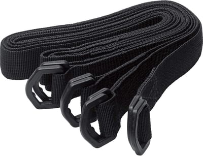 Set van 4 Stevige Spanbanden met Dubbele D-Sluiting voor Motorbagage, 100 x 2,5 cm, Zwart