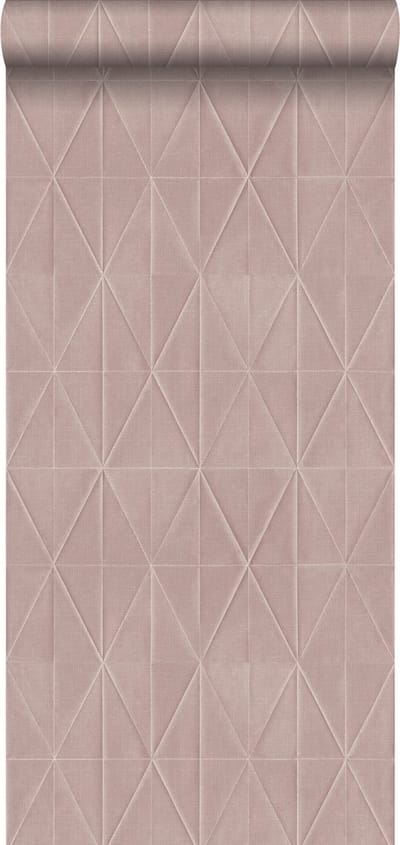 ESTAhome behang origami motief oudroze - 53 cm x 10.05 m - 148709