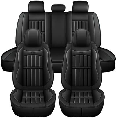 HomeGoodies - Autostoelhoes - Autostoelhoezen - Autostoel beschermer - Universele PU leren hoes - Full set 5 stoelen - Zwart