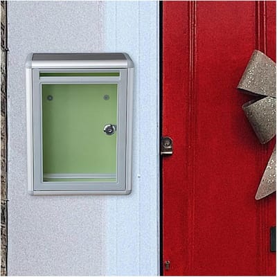 Brievenbus met slot - Voorsteldoos spaarpot - Veilig post ontvangen - Vintage decoratie - 21.5 cm - Front Port