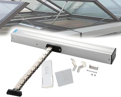 Elektrische raamopener - Gemotoriseerde opener - Automatische ventilatie - Met afstandsbediening - 300-800 mm - Zilver