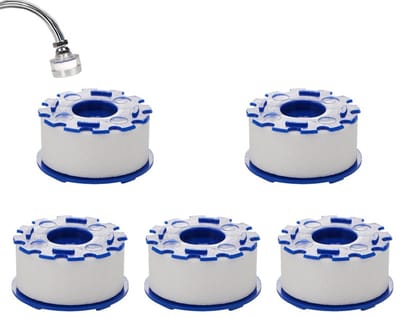 5 stuks - Filterpatroon - Gootsteenfilter - Universeel gootsteenkraanfilter - Vervangend gootsteenkraanfilter - Geschikt voor keuken- en badkamergootstenen, verwijdert chloor, fluoride en zware metalen uit hard water (kraan niet inbegrepen)