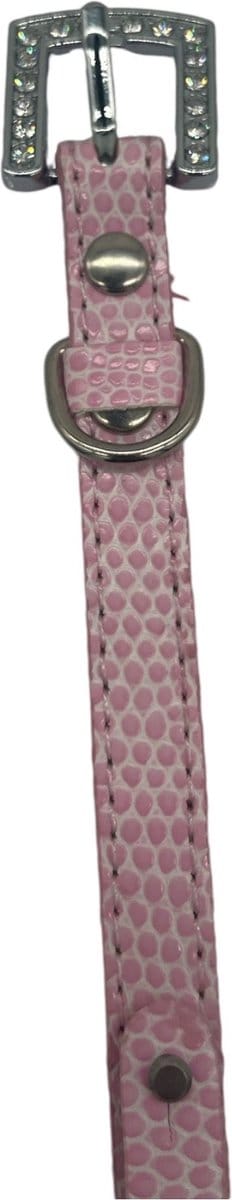 Kattenhalsband / Kleine Hondenhalsband - Roze - Diameter 8 CM - Lengte 30 CM - Breedte 1 CM - Gesp met Luxe Diamantsteen-look