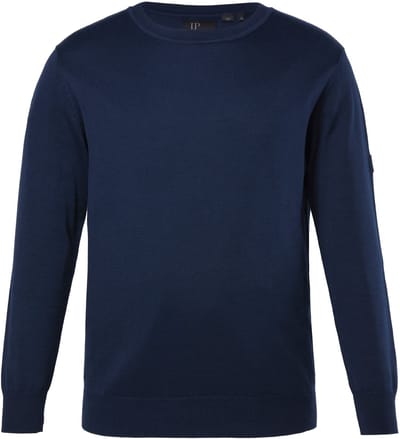 JP 1880 - Heren - Trui luchtig fijn breisel gadge ronde hals - Navy blauw - Maat 3XL