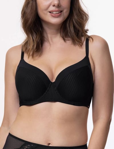 Dorina BH Carmen - T-shirt BH met Beugel - Grote maten bh met vulling met brede bh band - 100E - Zwart