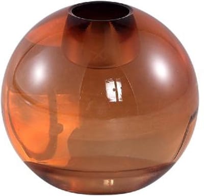 PTMD Kandelaar Mezzi3 - 8x8x7 cm - Glas - Bruin