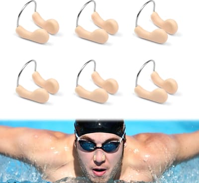 carmdering - Zwemmen Neusclip - Neusklem Voor Zwemmen - Watersport Accessoire - Waterdichte Afdichting - Verstelbare Pasvorm - Roestvrijstaaldraad En Siliconen - Ergonomisch Ontwerp - Comfortabel Voor Alle Neusvormen - Set Van 6 Stuks